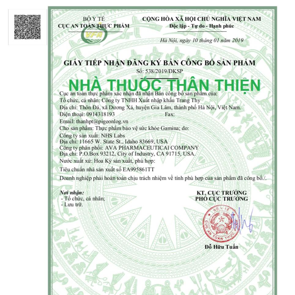 {Nhập Mỹ} Gamina – Giúp hoạt huyết dưỡng não, cải thiện trí nhớ, tăng tập trung (30 viên)