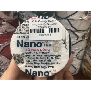 Băng keo điện Nano 20Yard đen, trắng, đỏ, vàng, xanh lá