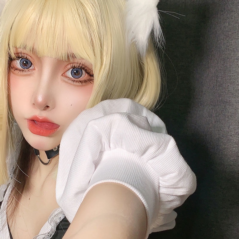 Bộ Tóc Giả Ngắn Xoăn Tự Nhiên Kiểu Nhật Bản Dễ Thương Thời Trang Mùa Hè Cho Nữ