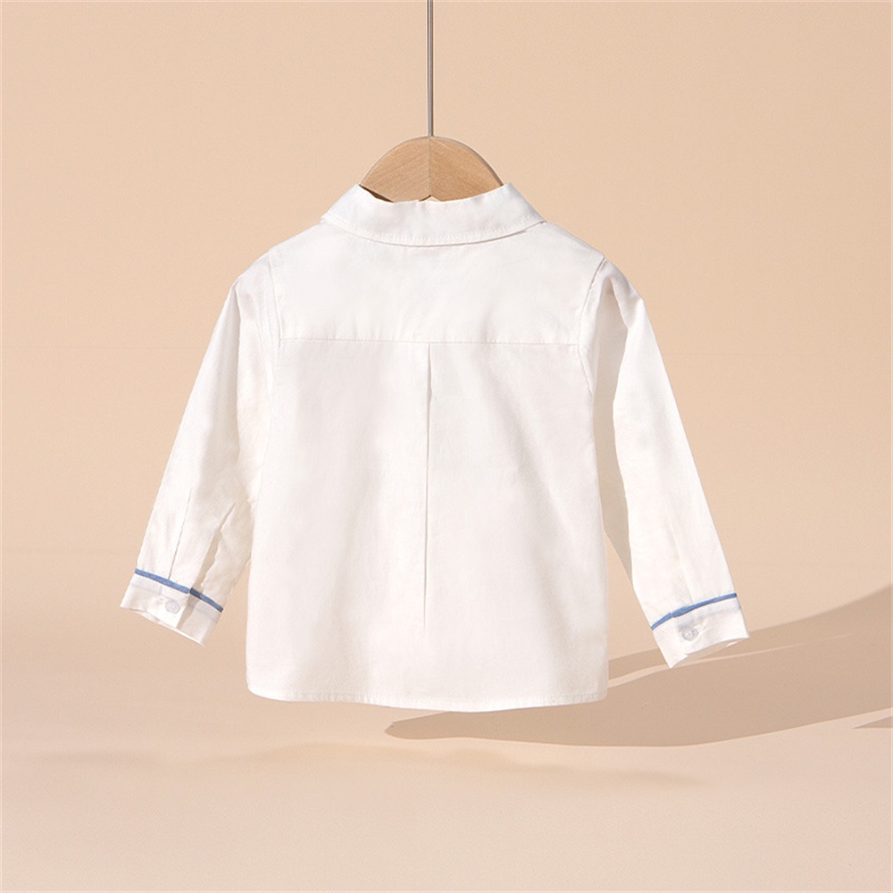 Áo sơ mi BEAR LEADER tay dài thắt cà vạt phong cách Anh Quốc thời trang xuân thu cho bé trai 1-5 tuổi