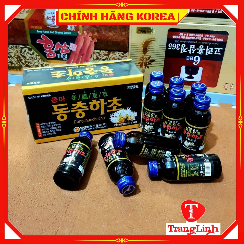 Nước hồng sâm nhung hươu - đông trùng Dong A cao cấp, hộp 10 chai x 100ml - tranglinhkorea