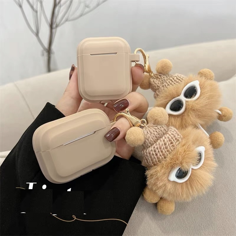 Vỏ bảo vệ hộp sạc tai nghe Airpods 1/2 pro 3 bằng TPU mềm hình quái vật dễ thương có dây xích đeo