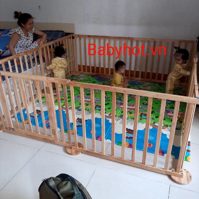 Quây Cũi Gổ 3D 8 cánh nang dẹp