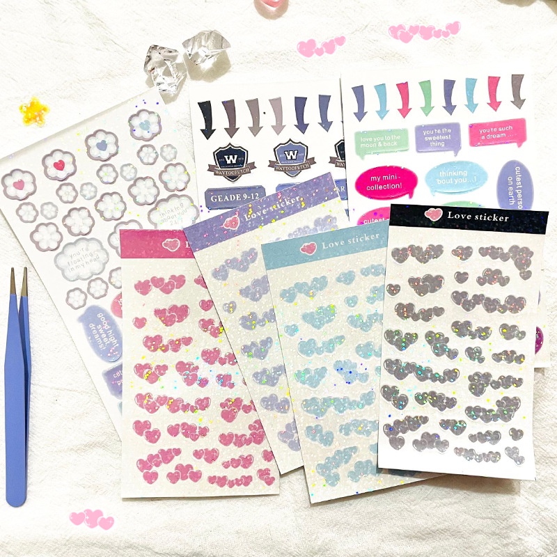 Miếng Dán Trang Trí Lấp Lánh Bằng PVC Họa Tiết Hoạt Hình