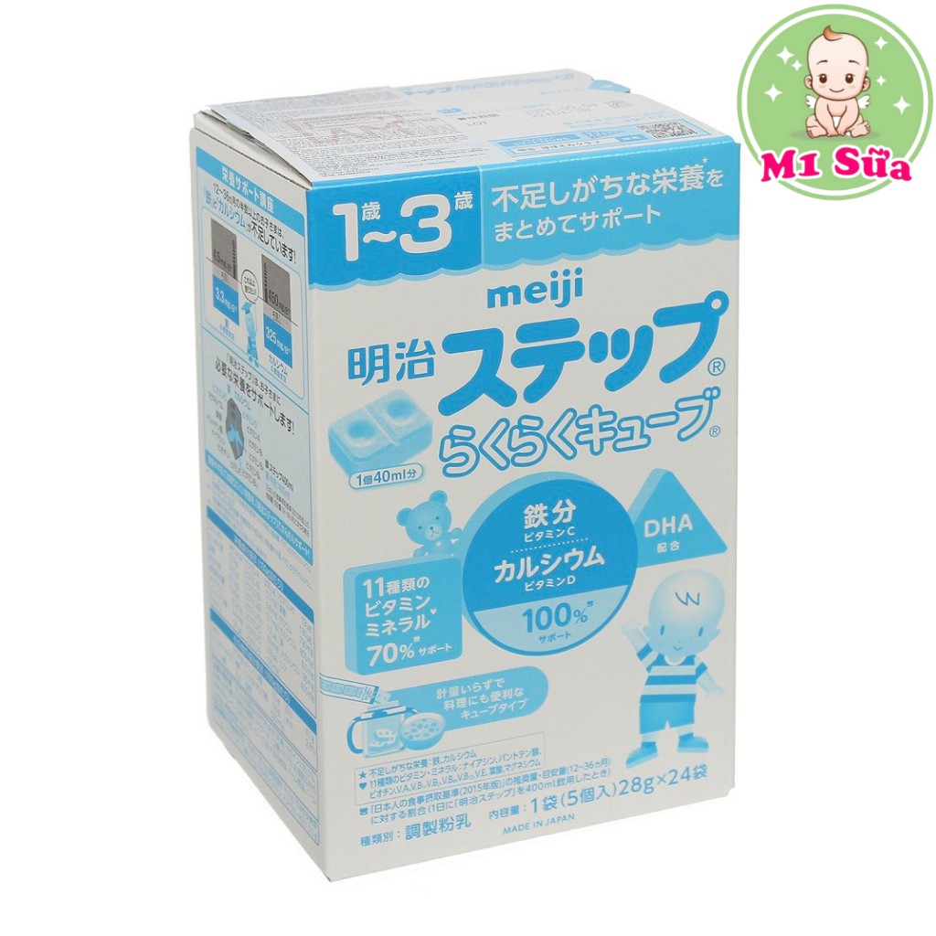 Shop M1 Sữa MEIJI Thanh 1-3 Hàng Nội Địa Nhật (hộp 24 thanh) 672g