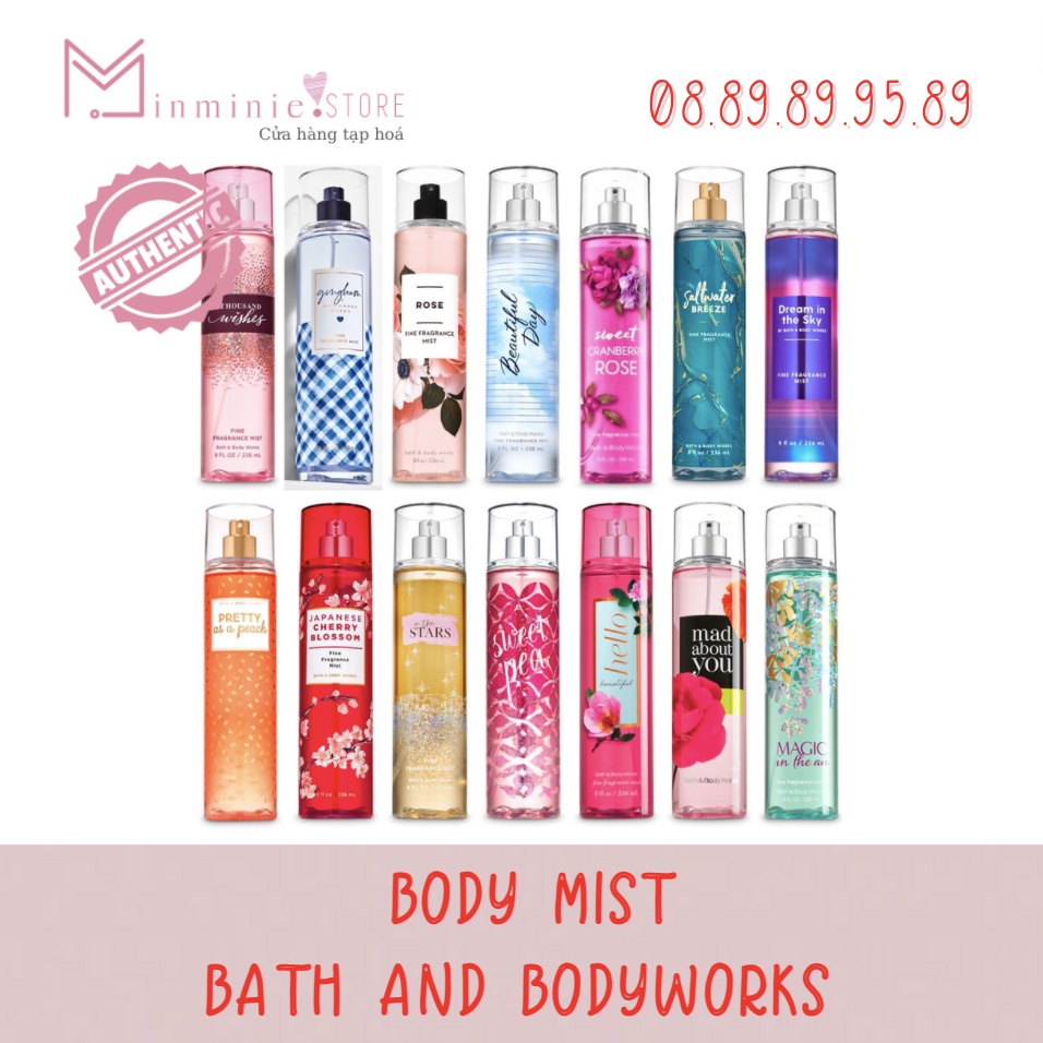 Xịt thơm body mist Bath and Body Works
