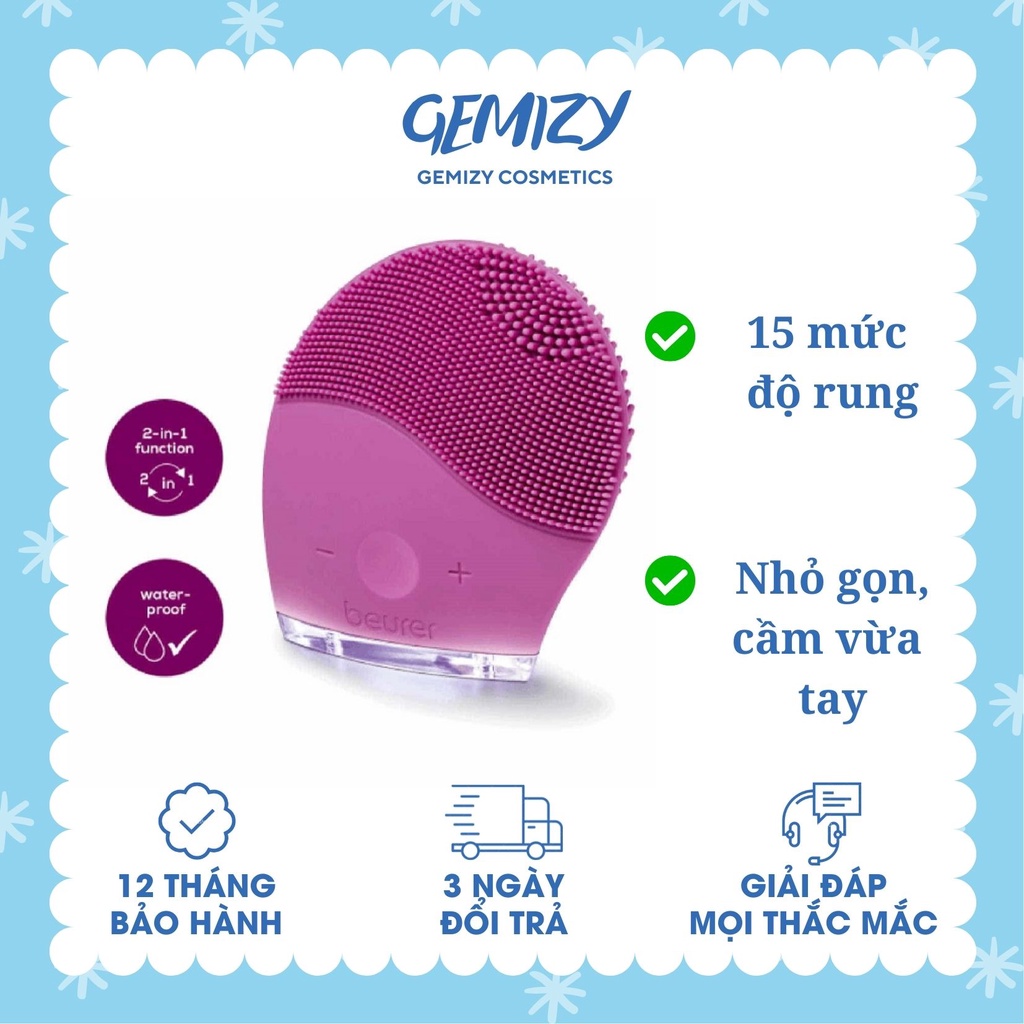 Máy rửa mặt massage Beurer FC49 Đức mini cầm tay chống nước, làm sạch sâu da - Gemizy Shop