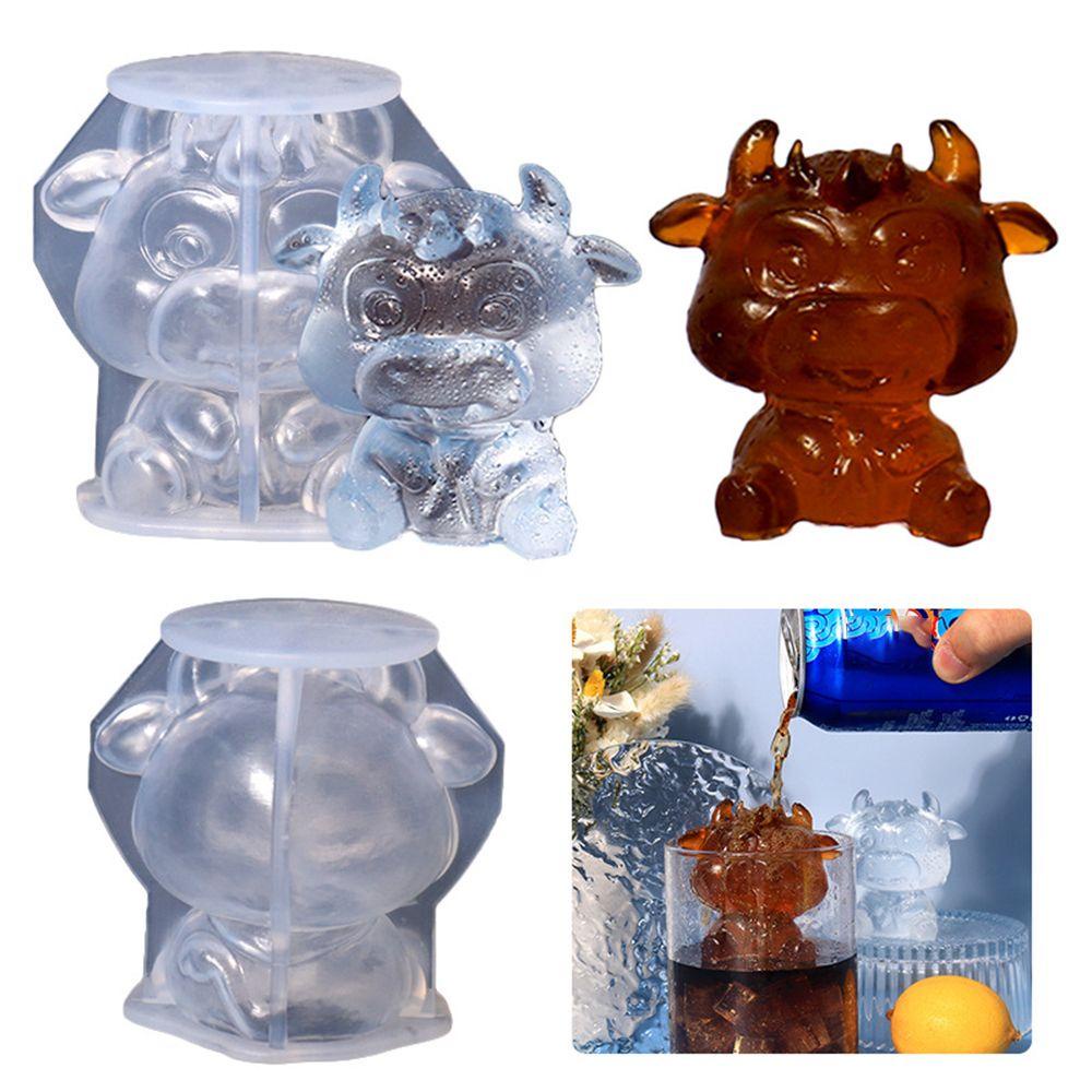 Khuôn Silicon Làm Đá Viên Hình Bò Sữa Dễ Thương DIY
