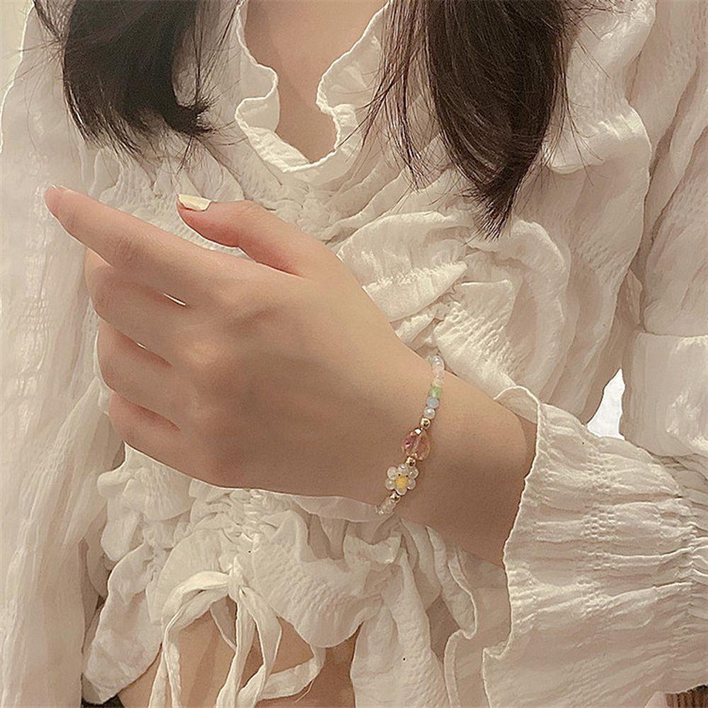 Vòng Tay Thời Trang Đính Hoa Nhiều Màu Thanh Lịch Cho Nữ