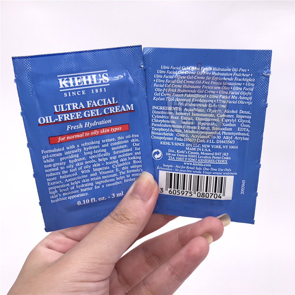 Kiehl's / Kiehls Kem Dưỡng Ẩm Da Dầu Facial Oil Free Gel Cream 15ml (3ml x 5 gói)