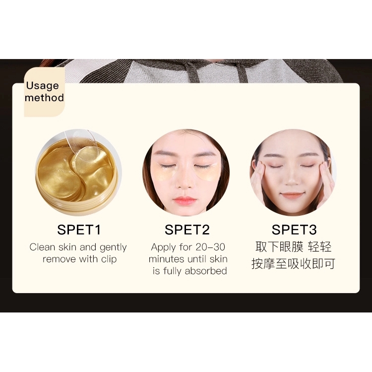 Mặt nạ mắt tinh chất vàng 24k giúp giảm quầng thâm/ nếp nhăn/ bọng mắt đồng thời dưỡng ẩm làn da | BigBuy360 - bigbuy360.vn