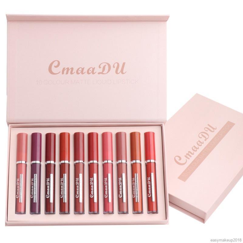 [Hàng mới về] Bộ 10 son kem lì CmaaDU lâu trôi chống thấm nước | BigBuy360 - bigbuy360.vn