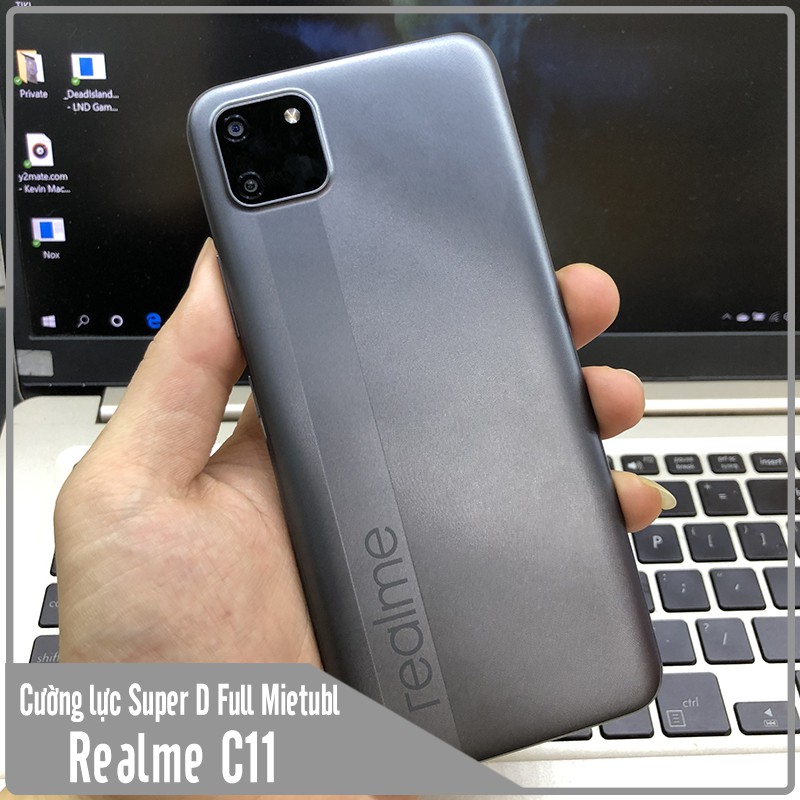 Kính cường lực Super D cho Realme C11 - Full viền Đen MIETUBL