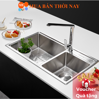 Chậu rửa chén inox Malloca MS 5082W, bồn rửa bát inox 304, Cam kết chính hãng