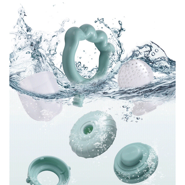 Túi nhai hoa quả chống hóc tay cầm lượn sóng cho bé