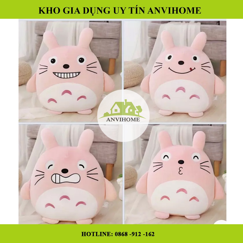 Chăn Gối Gấu Bông Totoro tròn. Chăn gối văn phòng 3 trong 1 GỐI/ CHĂN/ Ủ TAY