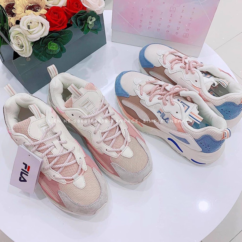 Giày Fila Auth🔴FREESHIP🔴 Fila Ray Tracer Blue Pink Chuẩn Auth - Giày Fila Chính Hãng Hàn Quốc