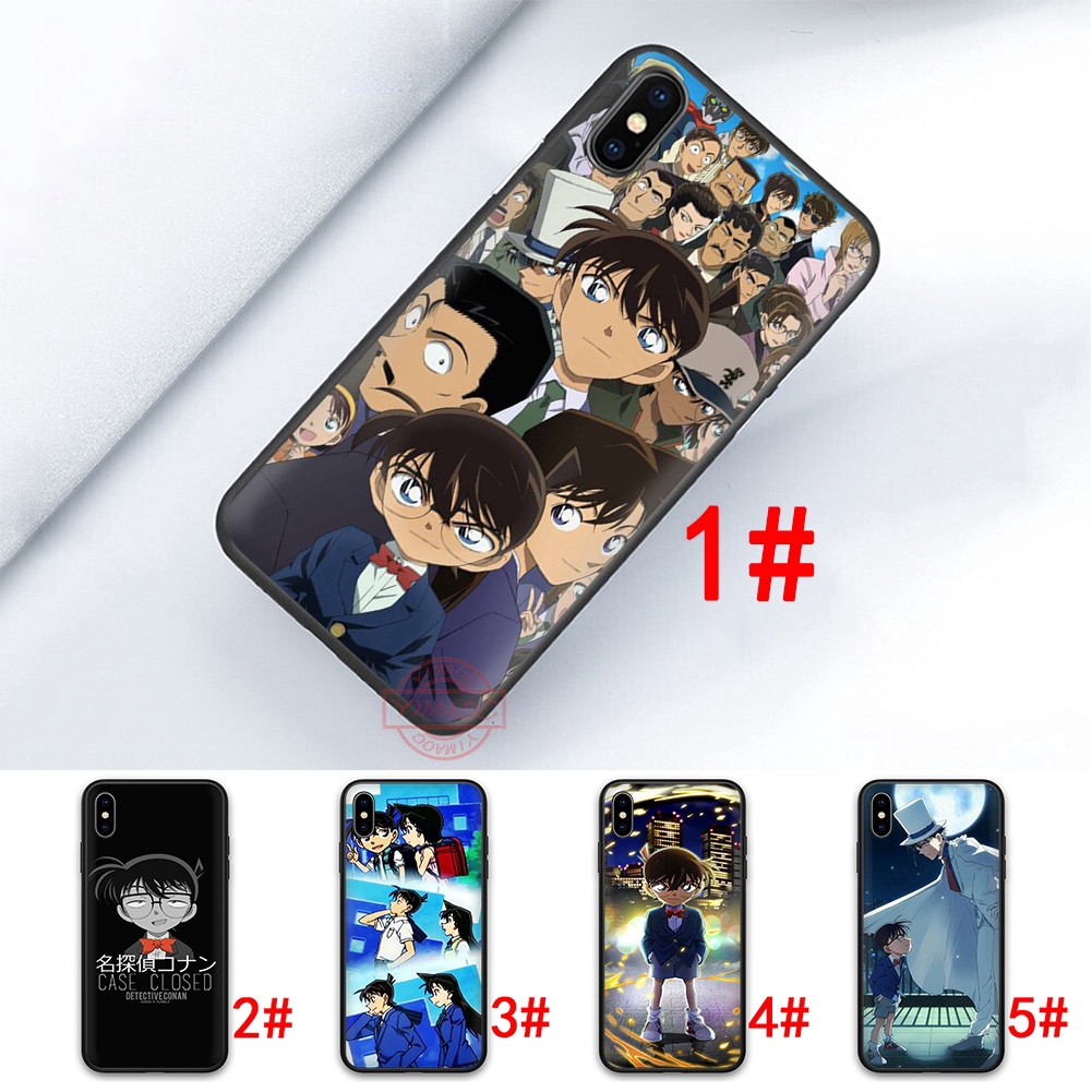 Ốp điện thoại vỏ mềm in hình Detective Conan cho iPhone XR X XS Max 8 Plus 7 Plus 6S 6 Plus 5S SE 5