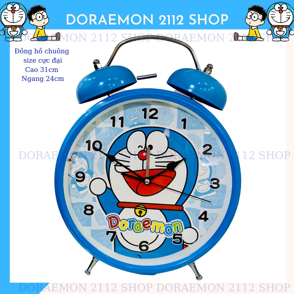 Đồng hồ báo thức để bàn DORAEMON size ĐẠI đường kính 22cm