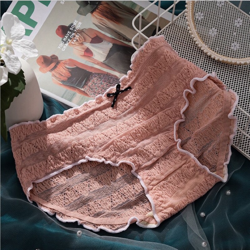 Quần lót nữ cotton 100 Mới đẹp giá rẻ - Quần lót nữ dễ thương cho học sinh cute kute màu hồng trắng xanh da