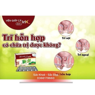 Viên Giấp Cá Trix Fast Spec - Trixfast - Cắt nhanh cơn trĩ cấp, đẩy lùi suy giãn tĩnh mạch chân- Hộp 20 viên