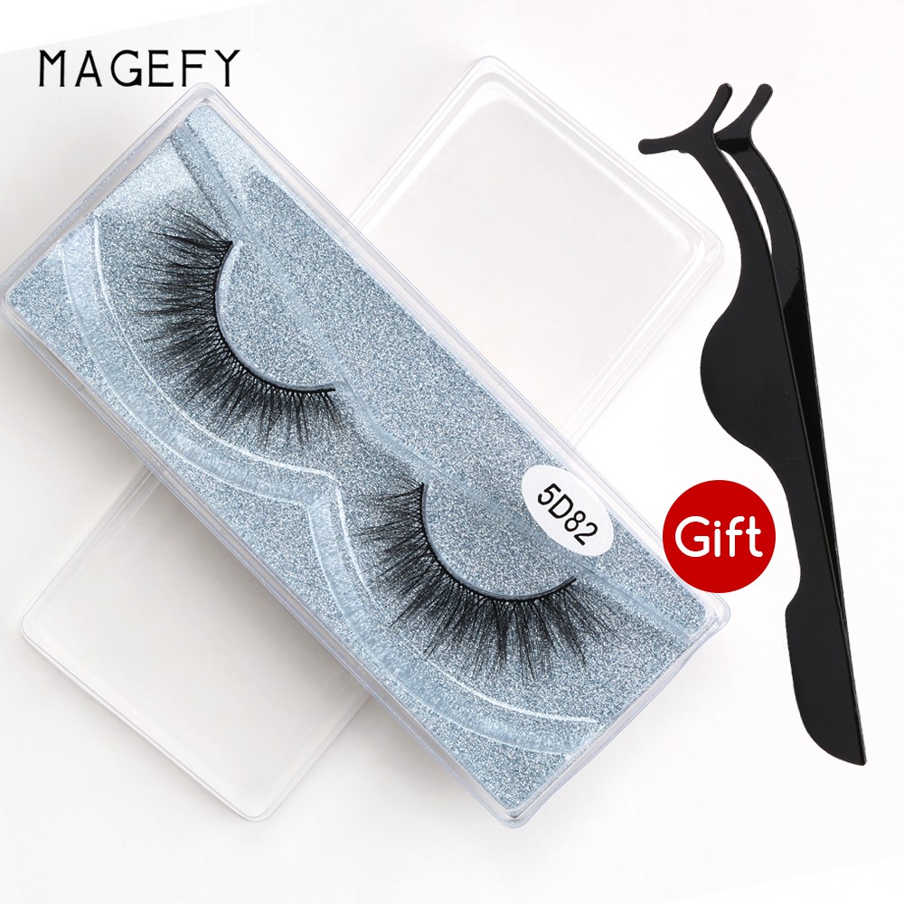 Mi giả MAGEFY 5D 1 cặp + Nhíp nối mi tái sử dụng miễn phí