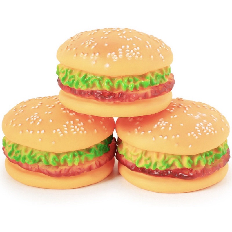 Đồ chơi Bánh Hamburger kêu bíp bíp cho chó mèo chơi giải tỏa stress - Đồ chơi cho chó mèo