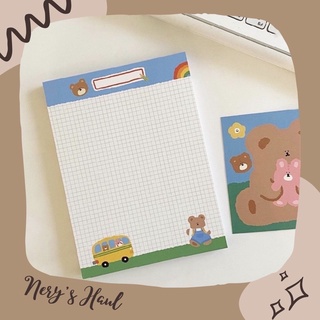 Giấy Note 💕 Tập giấy note gấu xinh A5 phong cách hàn quốc