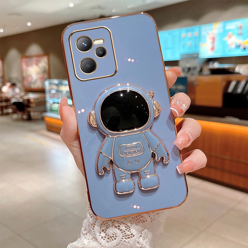 Ốp Điện Thoại Mạ Điện Họa Tiết Phi Hành Gia Cho Realme C35 C31 C21Y C25Y Realme8i 9i C15 C12 C25 5i 6i 9i C2 C3