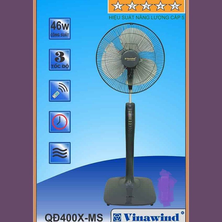 Quạt cây Vinawind QĐ400X-MS có điều khiển từ xa