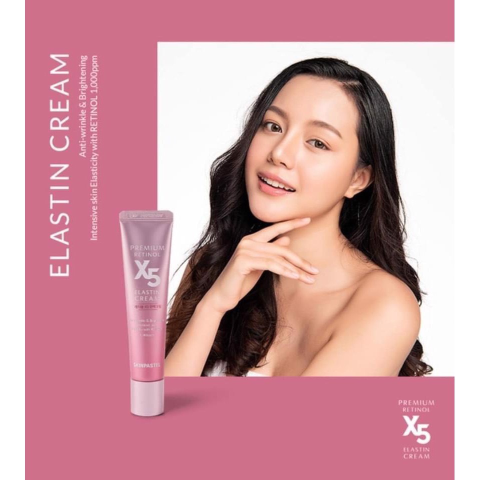 Kem Dưỡng Trắng Chống Lão Hóa X5 SKINPASTEL Premium Retinol X5 Elastin Cream Hồng