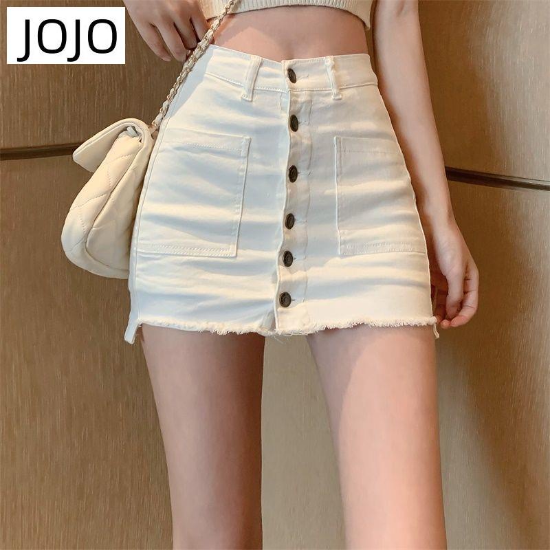 Chân Váy Denim Dáng Chữ a Lưng Cao Phối Nút Thời Trang Mùa Hè Mới Cho Nữ