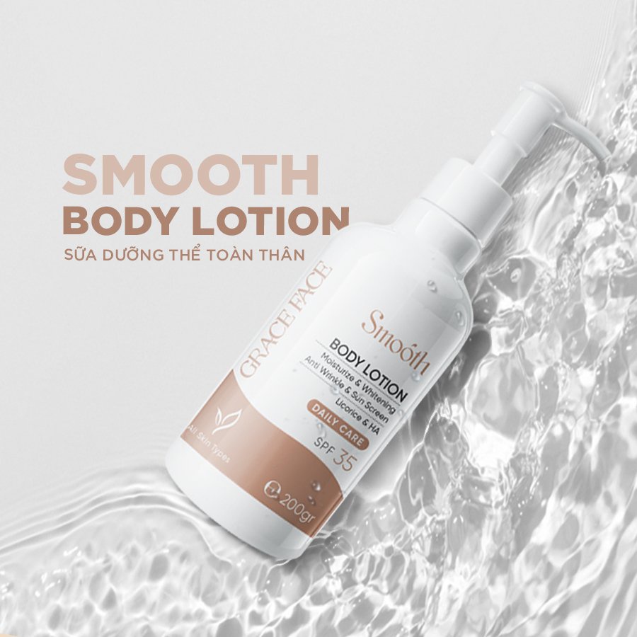 Sữa dưỡng thể toàn thân dưỡng ẩm trắng sáng da Grace Face Smooth Body Lotion 200ml