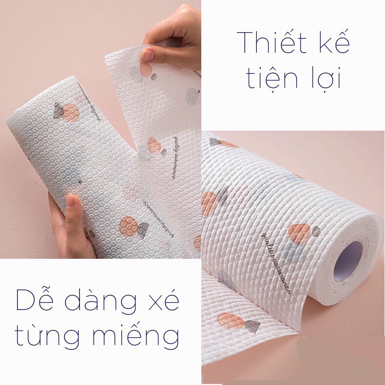 Cuộn khăn giấy lau bếp đa năng, giấy thấm dầu đa năng 20cm kèm cọc gỗ