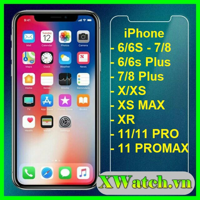 Kính cường lực 2.5D iphone 6 6s 7 8 6 plus 6s plus 7 Plus 8 Plus X Xr XsMax 11 11 pro 11 pro max trong suốt