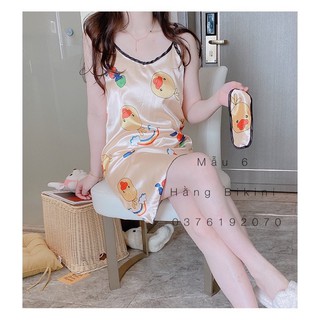 váy ngủ 2 dây lụa kèm bịp mắt (clip thật)