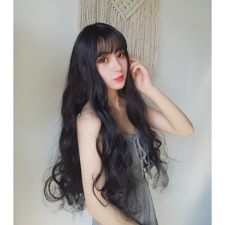 Tóc Giả Nguyên Đầu Xoăn Mái Thưa Ngôi Đỉnh Đầu