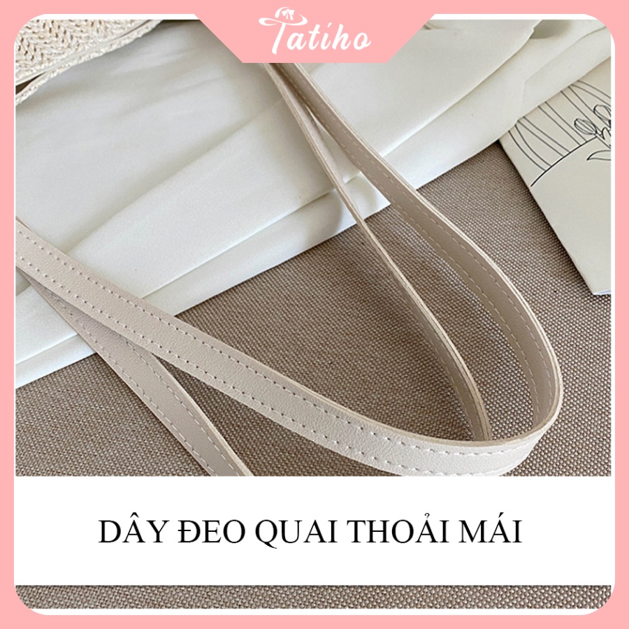 [HÀNG XỊN, GIÁ TỐT] Túi Xách Vintage ( Túi Cối Đi Biển ) Phong Cách Thời Trang Năng Động &amp; Phối Nơ Ren - Mã TUI48