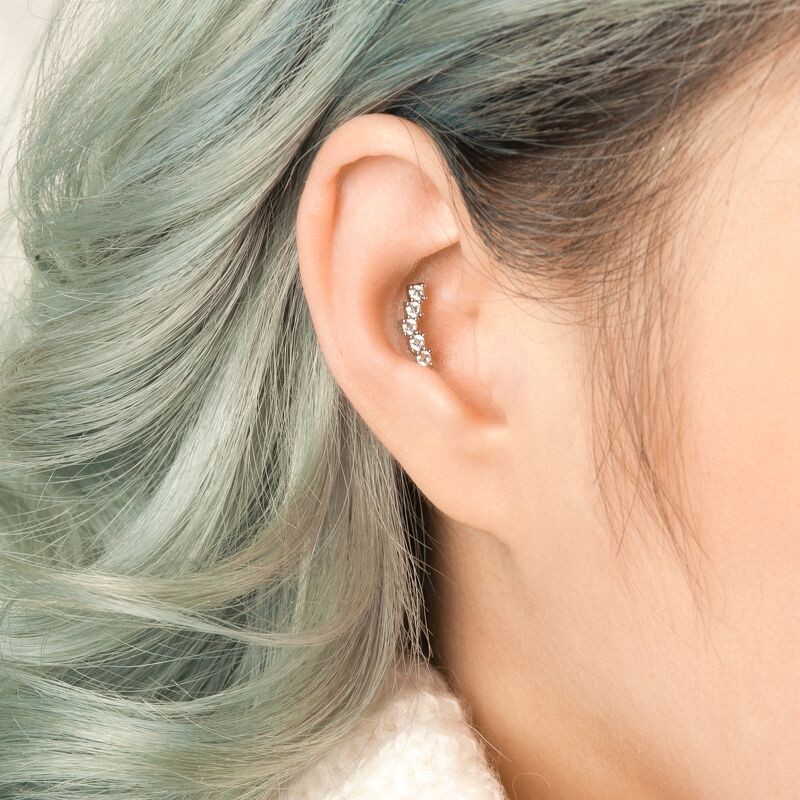 Khuyên tai vòng cung đá (Curved Earring)