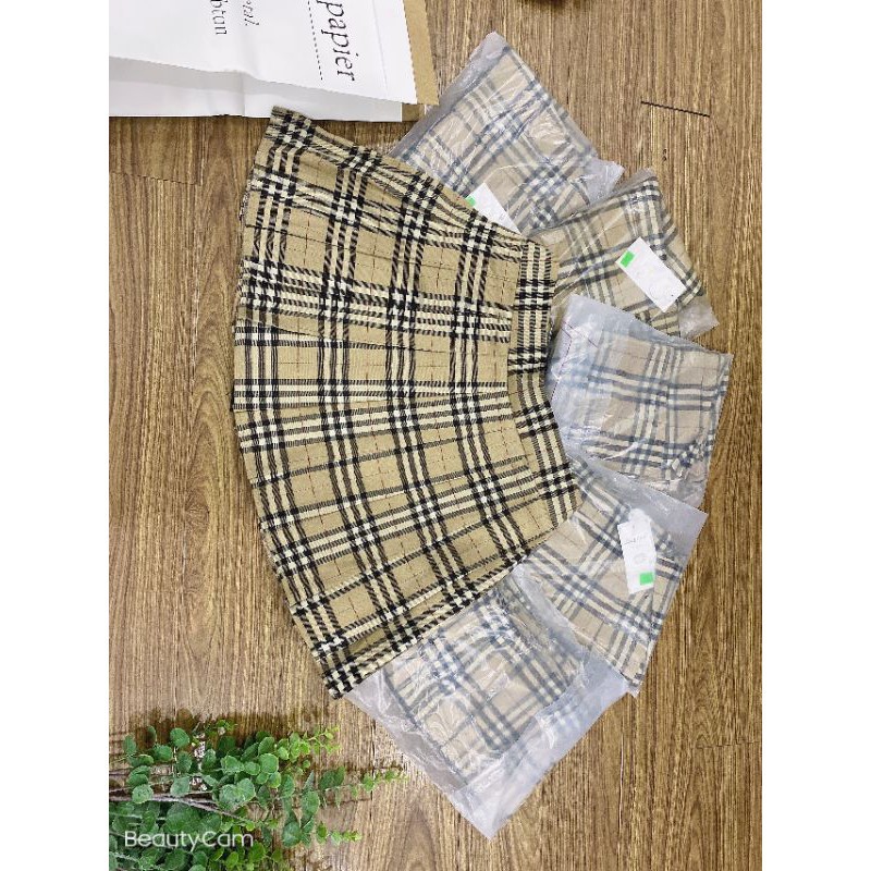 Bigsize - Chân váy dập li kẻ bb che dáng xinh Ms1997 (60-90kg)