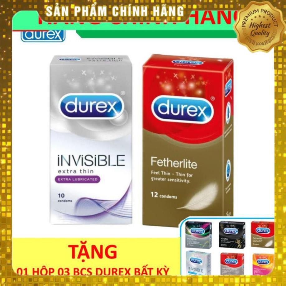 CHUẨN HÃNG  [DUREX_CHÍNH HÃNG] Bộ đôi chân thật Durex Insivible + Durex Fetherlite