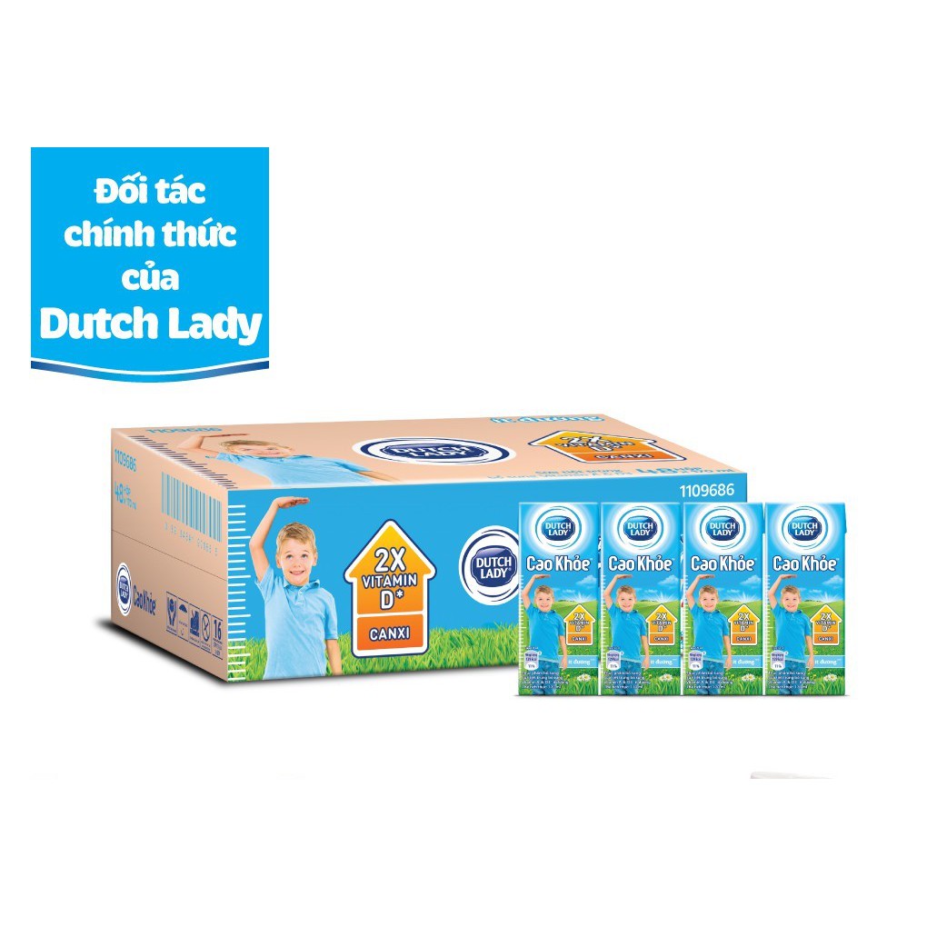 [Giá Rẻ] Thùng Sữa Tiệt Trùng Cô Gái Hà Lan Cao Khỏe (170ml/hộp, 48 hộp)