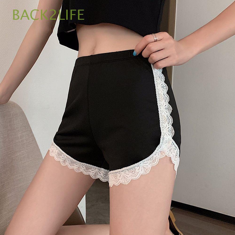 Quần Lót Boxer Lưng Vừa Co Giãn Bằng Polyester Phối Ren Nhiều Màu Thời Trang Mùa Hè Cho Nữ