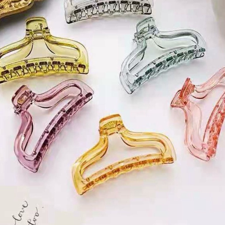 (Kẹp Tóc Cặp Tóc)Kẹp/Buộc Tóc Càng Cua Hàn Quốc mẫu trơn hottrend 2022 nhựa Acrylic Màu Trong, Đục cho nữ 𝗚𝗜𝗔𝗗𝗨𝗡𝗚𝗛𝗔𝗡𝗢𝗜𝟯𝟵