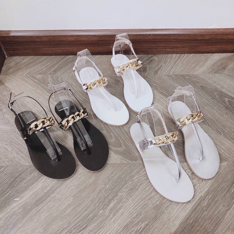 (SẴN) GIÀY SANDAL KẸP NGÓN PHỐI XÍCH