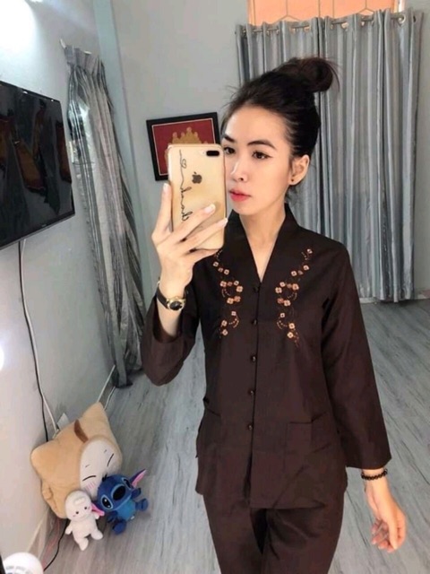 Đồ lam đi chùa- bộ siêu nâu