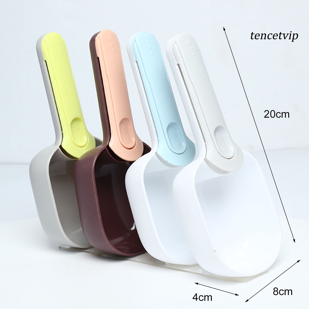 Xẻng xúc thức ăn thú cưng kiêm kẹp miệng túi bằng ABS sức chứa lớn tiện lợi