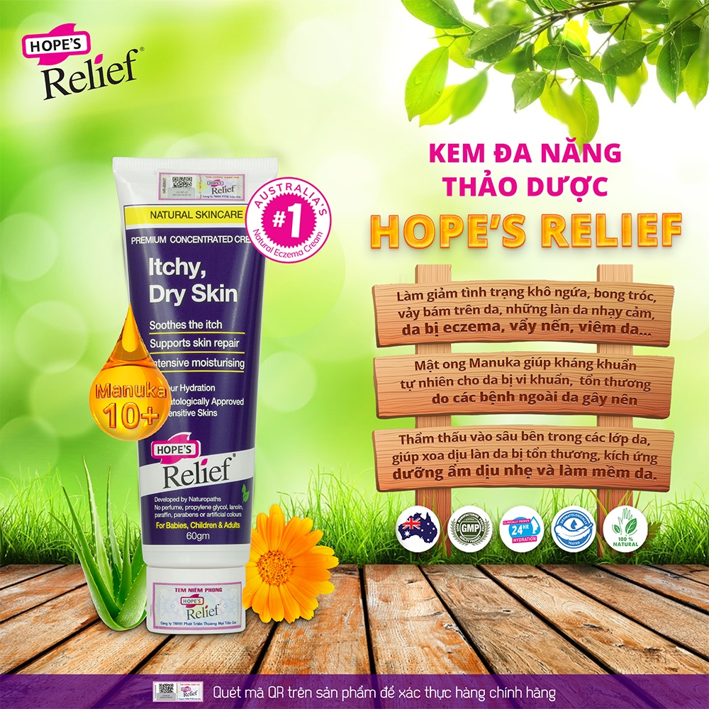 Kem đa năng thảo dược Hope's Relief Premium concentrated Cream Itchy 60g