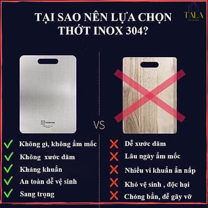 THỚT INOX 304 - KHÁNG KHUẨN - Cao cấp CƯỜNG LỰC - CHỐNG ẨM MỐC – Không han gỉ