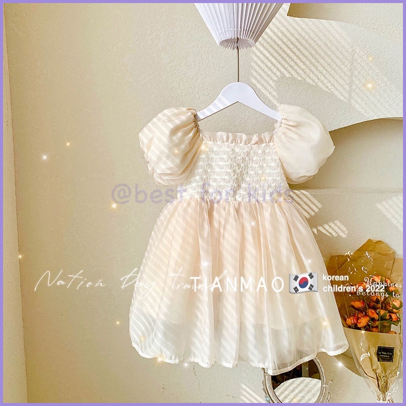 Đầm Công Chúa Mùa Hè Ngắn Phồng Phong Cách Phương Tây Thời Trang Cho Bé Gái